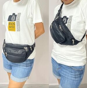 Leather collection belt bag.